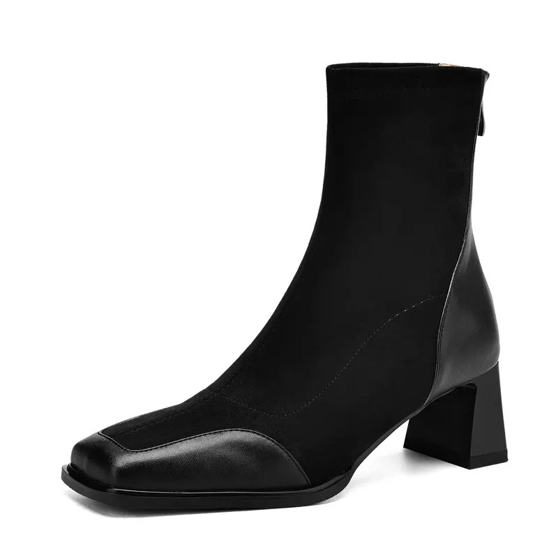 

Modern Women Sexy Ankle Boots 2025 New Genuine Leather High-heeled Fashionable Shoes