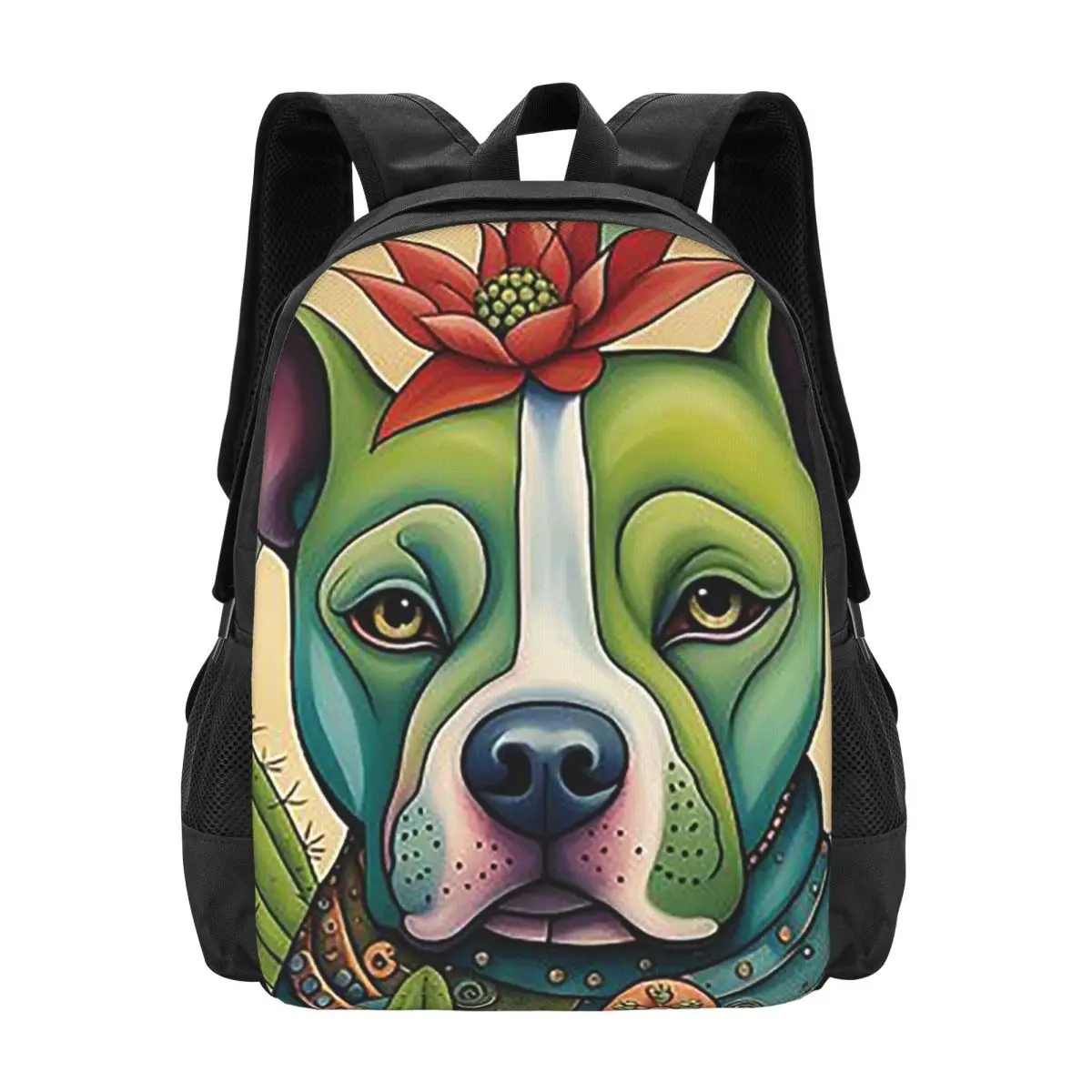 Pit Bull Prickly Portraits Rucksack, heißer Verkauf, Tagesrucksack, große Kapazität, für Jungen und Mädchen, Büchertasche, Schultasche, Umhängetaschen für Männer und Frauen
