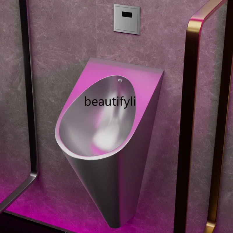 

Hotel bathroom wall-mounted men's urinal stainless steel gold automatic induction urinal deodorant