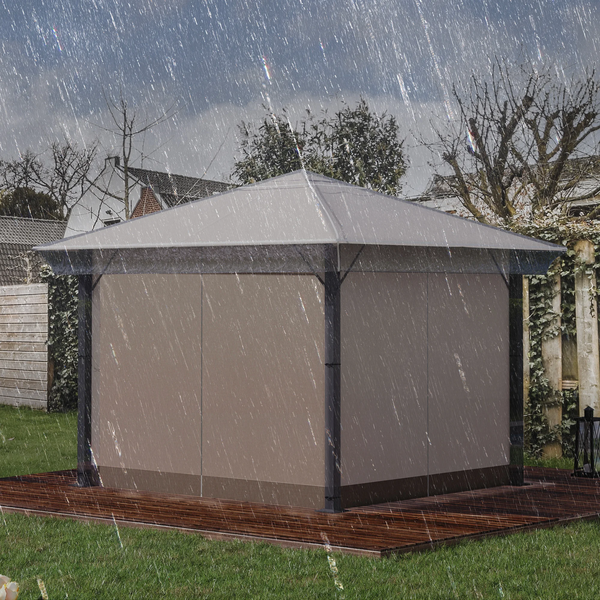 Outsunny Cubierta Protectora para Gazebo 3x3 m Cubierta Impermeable para Pérgola