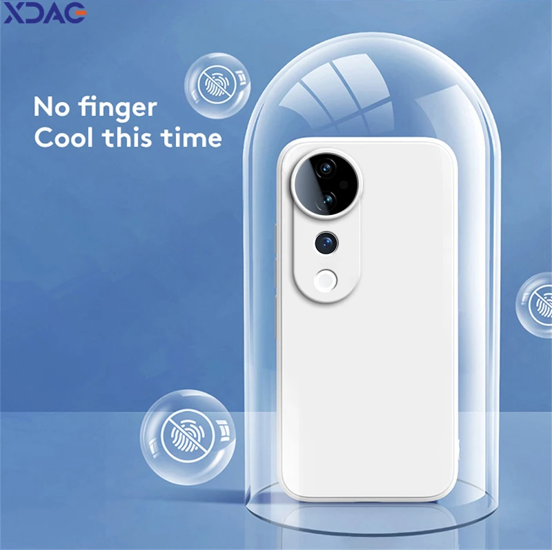 Soft Phone Case Back Cover for VIVO V40 5G Camera Protection Original Simple Classic Liquid Silicone Fashion Mobile Bumper Shell