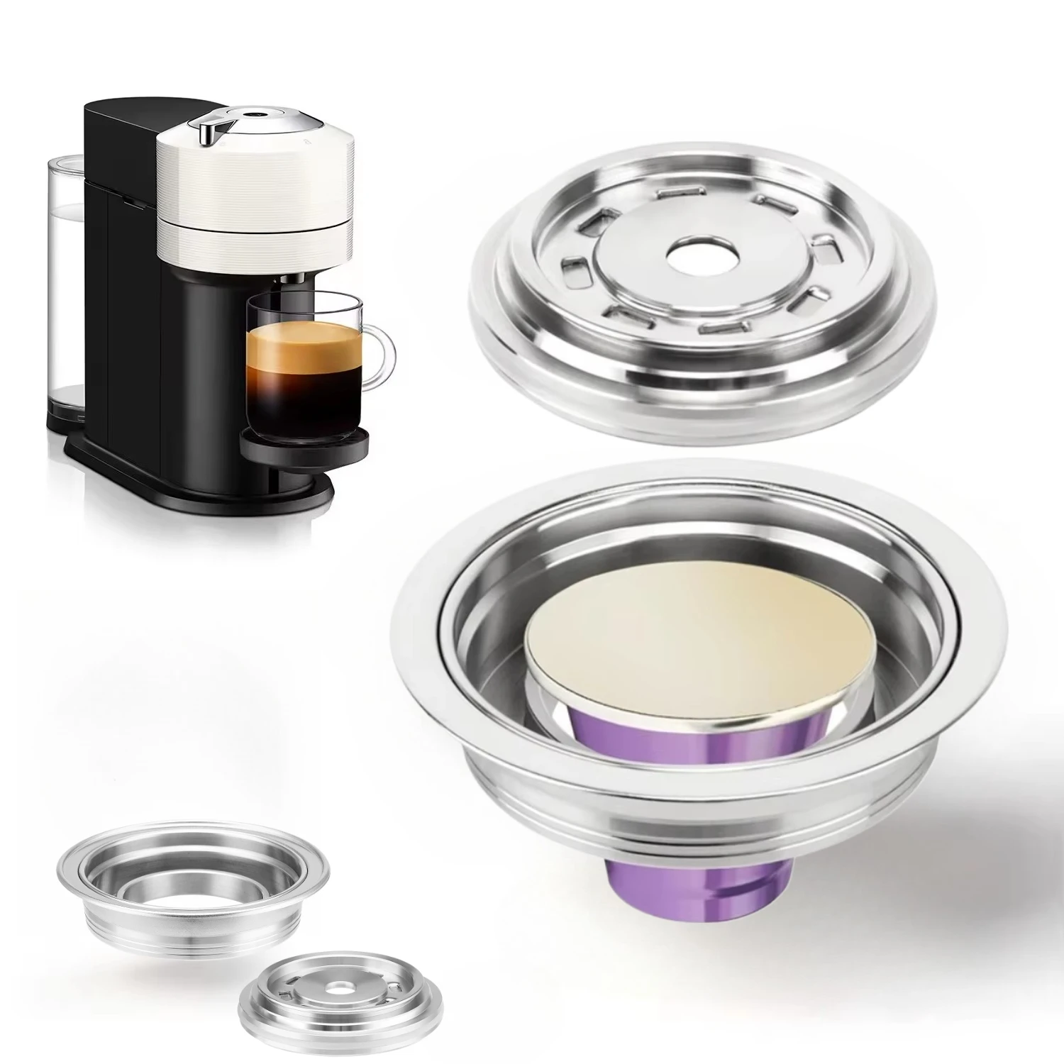 Reusable Coffee Capsule Adapter for Nespresso Vertuo Pop VertuoLine next Compatible Accessory Converts to Vertuo Pods