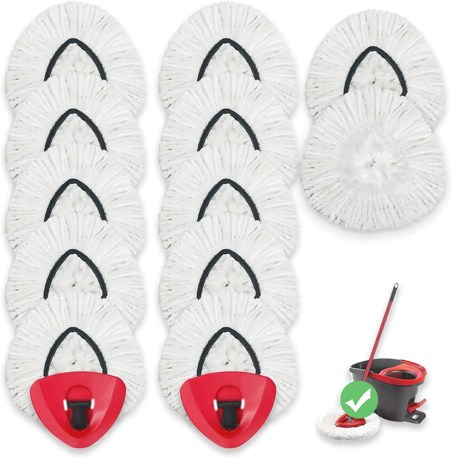 

Набор из 12 сменных насадок для швабры из микрофибры, можно стирать в машине, легко устанавливаются, для глубокой уборки