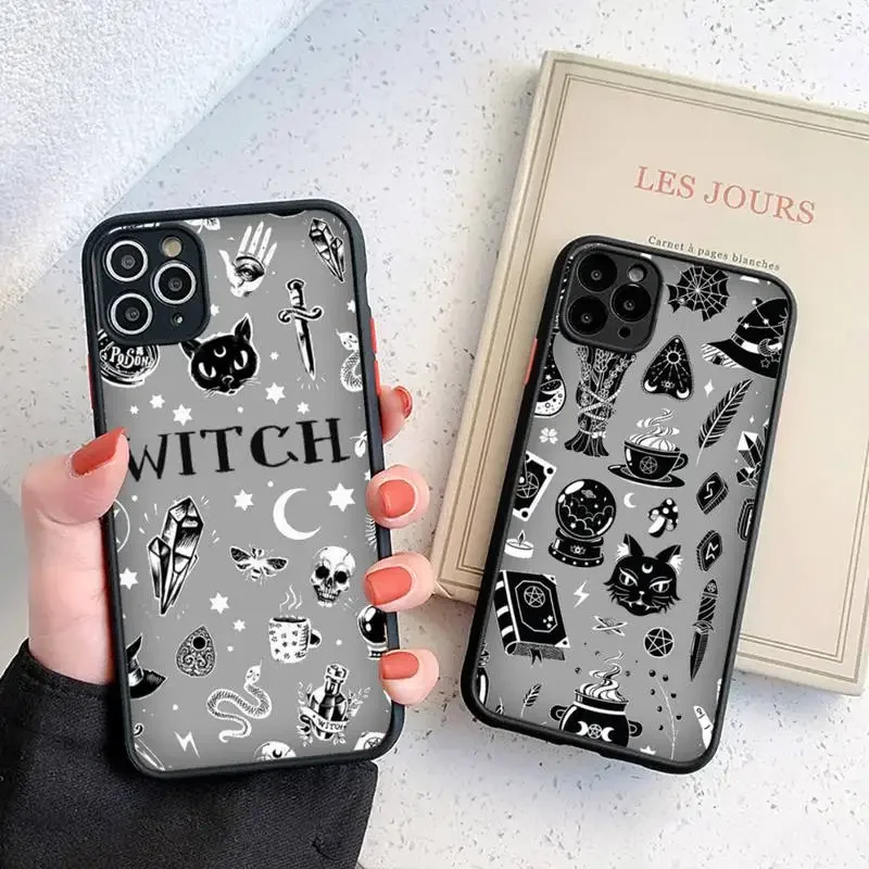 Mysterious witch Pharmacy supplies pattern Phone Case matte transparent For iphone 14 11 12 13 plus mini pro max