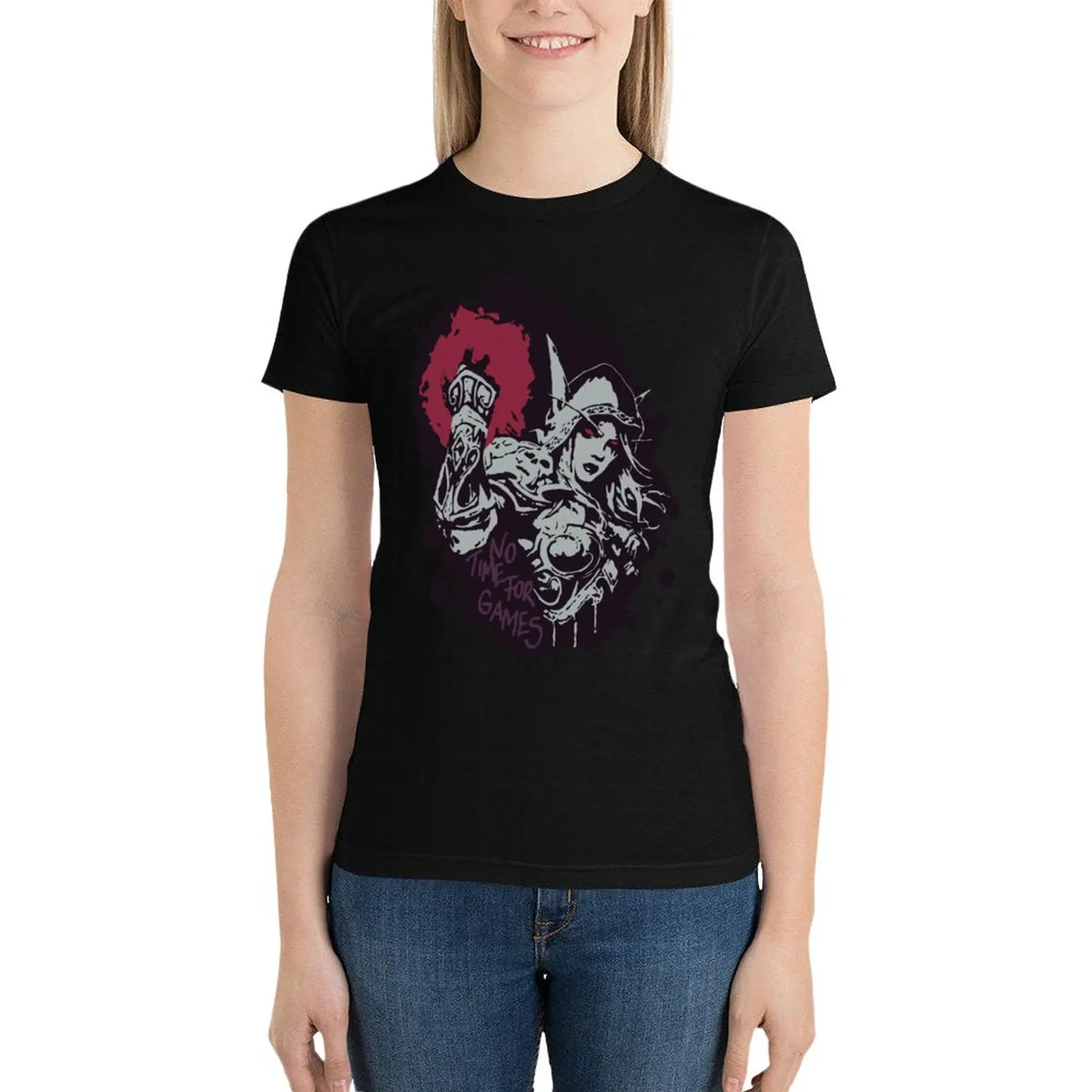 

Sylvanas has no time for games T-Shirt female cute tops graphics Woman T-shirts