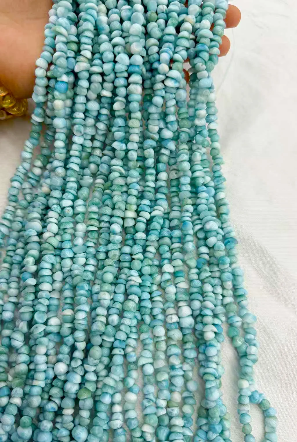 6mm Natural Larimar Stone Beads 15'' Nugget Chip Loose Beads  For Jewelry Making Women Beads Bracelet Necklace Earring Gift