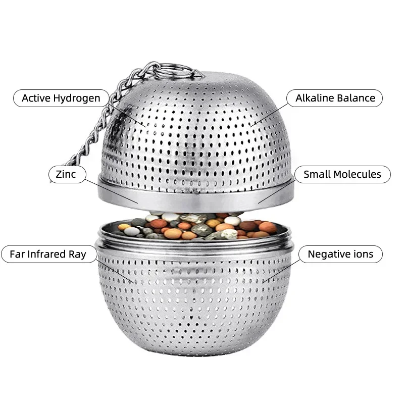 Ball Tea Infuser Stainless Steel , Extra Fine Mesh Tea Strainers for Loose Tea, Metal Tea Strainer with Extended Chain Hook