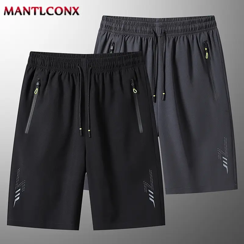 Calções esportivos masculinos de verão legal roupas esportivas correndo shorts casuais bottoms ginásio treinamento de fitness jogging calças curtas masculino preto cinza