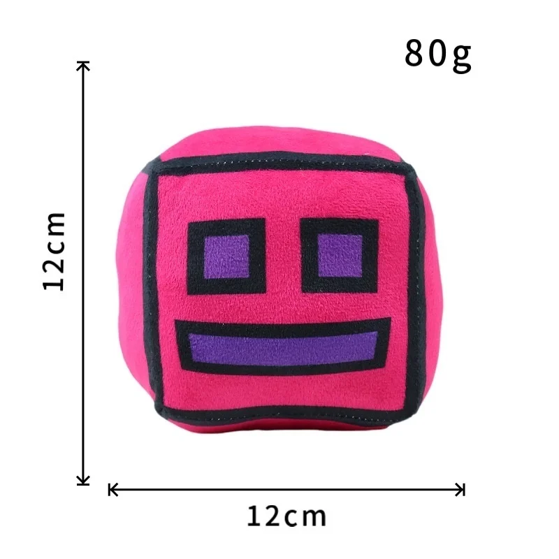 Geometry Dash Cube Plush Toys Small Pillow Stuffed Plushie Doll Square Pendant Game Cute Home Decor Children Birthday Gift