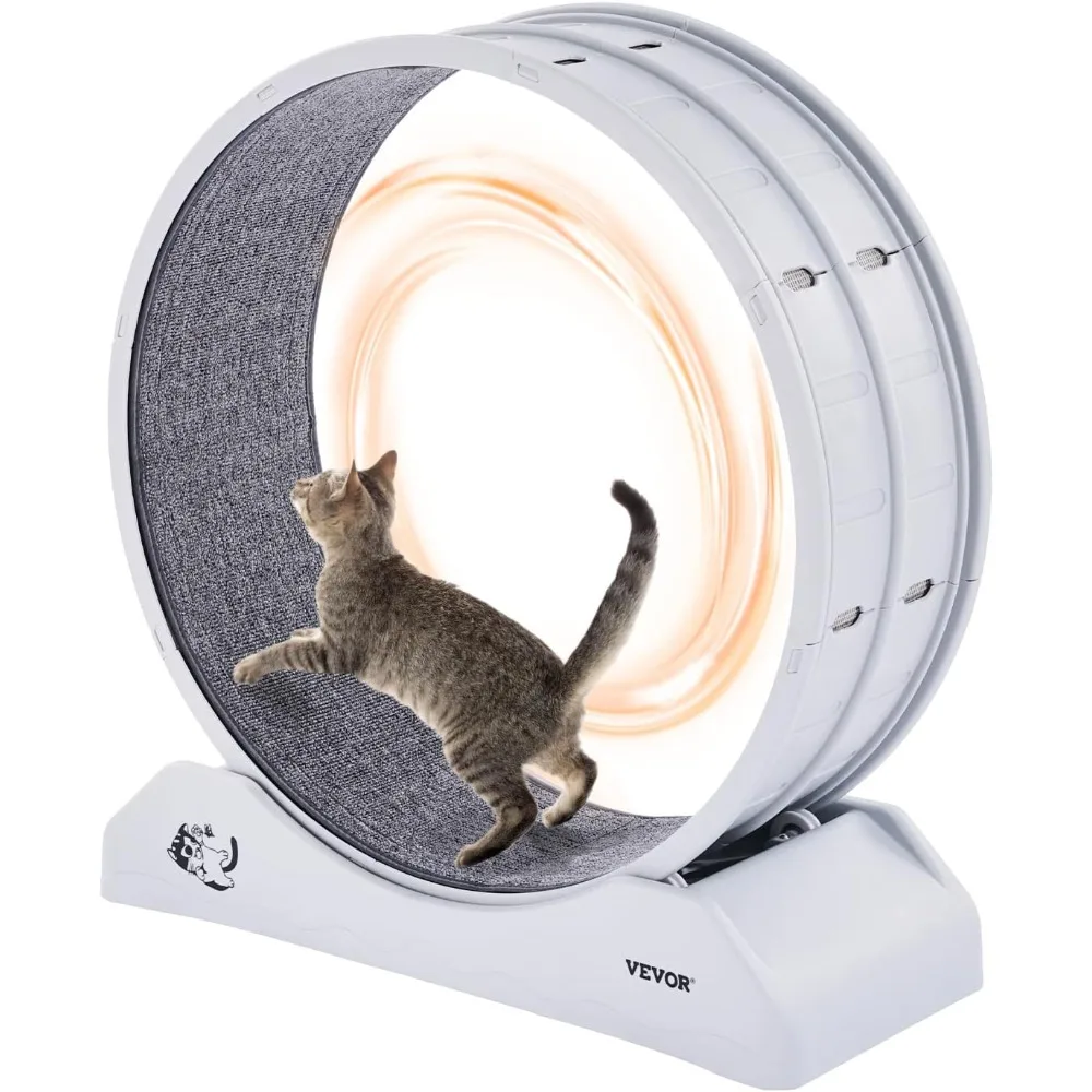 

Cat Exercise Wheel, 31.5 in, Large Cat Running Wheel with Secure Brake & Carpeted Runway, Quiet Operation Cat Treadmill,