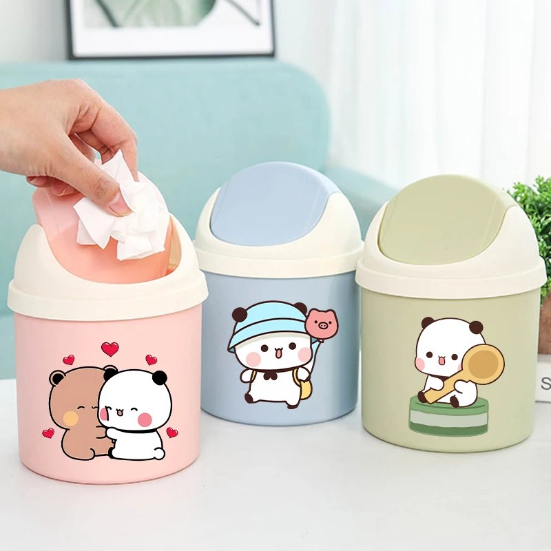 Bubu Dudu Niedlicher Bären-Desktop-Mülleimer Anime-Cartoon-Bedruckter Mini-Abfalleimer für Männer und Frauen Modischer Aufbewahrungsbehälter für den Arbeitsplatz Geschenke