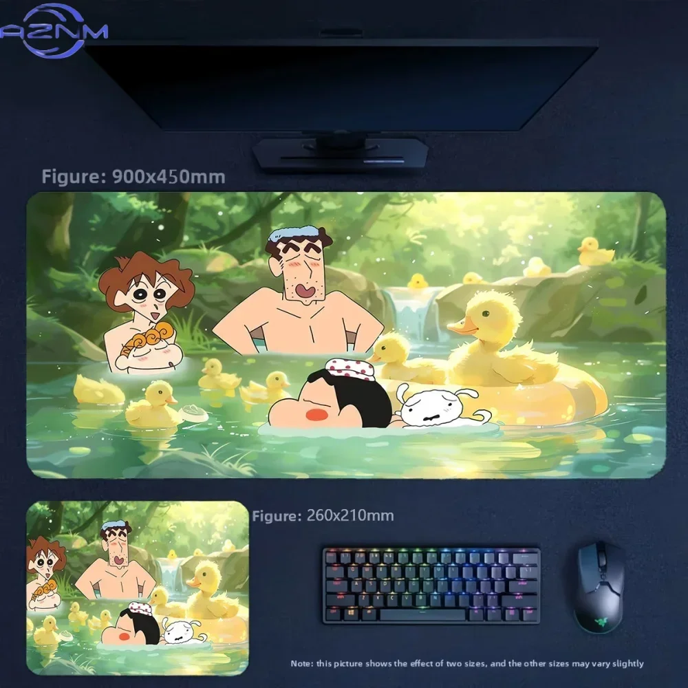 Crayon Shin‑chan Starry Sky Wishing Bottle Anime Mousepad, Rubber Non‑Slip Large Desk Mat, Dreamy Night Cartoon Gaming Mouse Pad