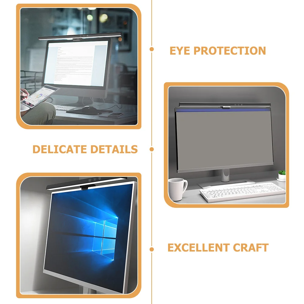 

Adjustable Brightness Monitor Led Computer Screen Light Bar Eye Protection Asymmetric Design Durable Abs Acrylic Metal Materials