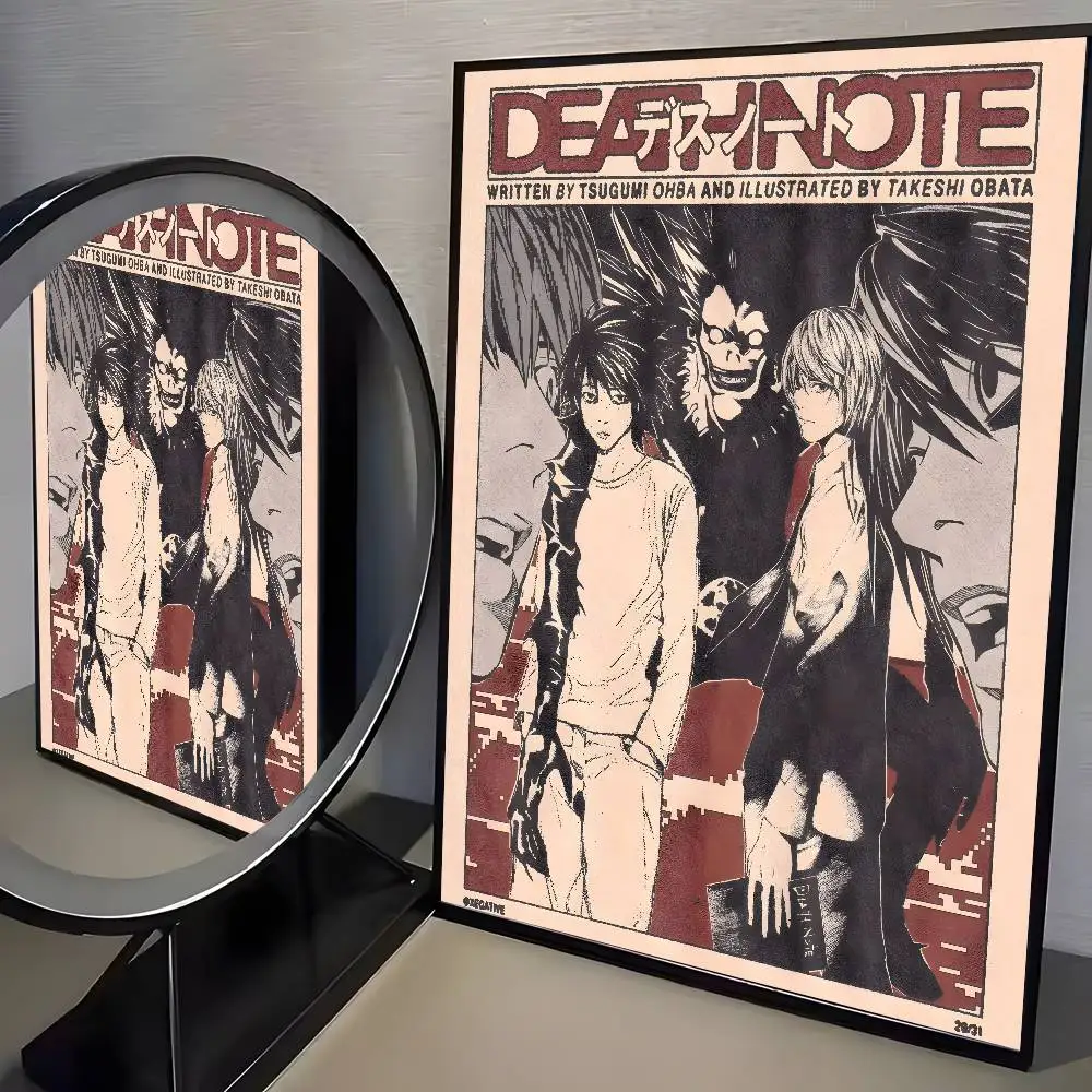 Anime Death Note DN L Klassisches Vintage-Poster Kunst HD-Leinwand Hochwertiger Ästhetischer Druck Papier Wandkunst für Wohnzimmer Heimdekoration – Detail 2