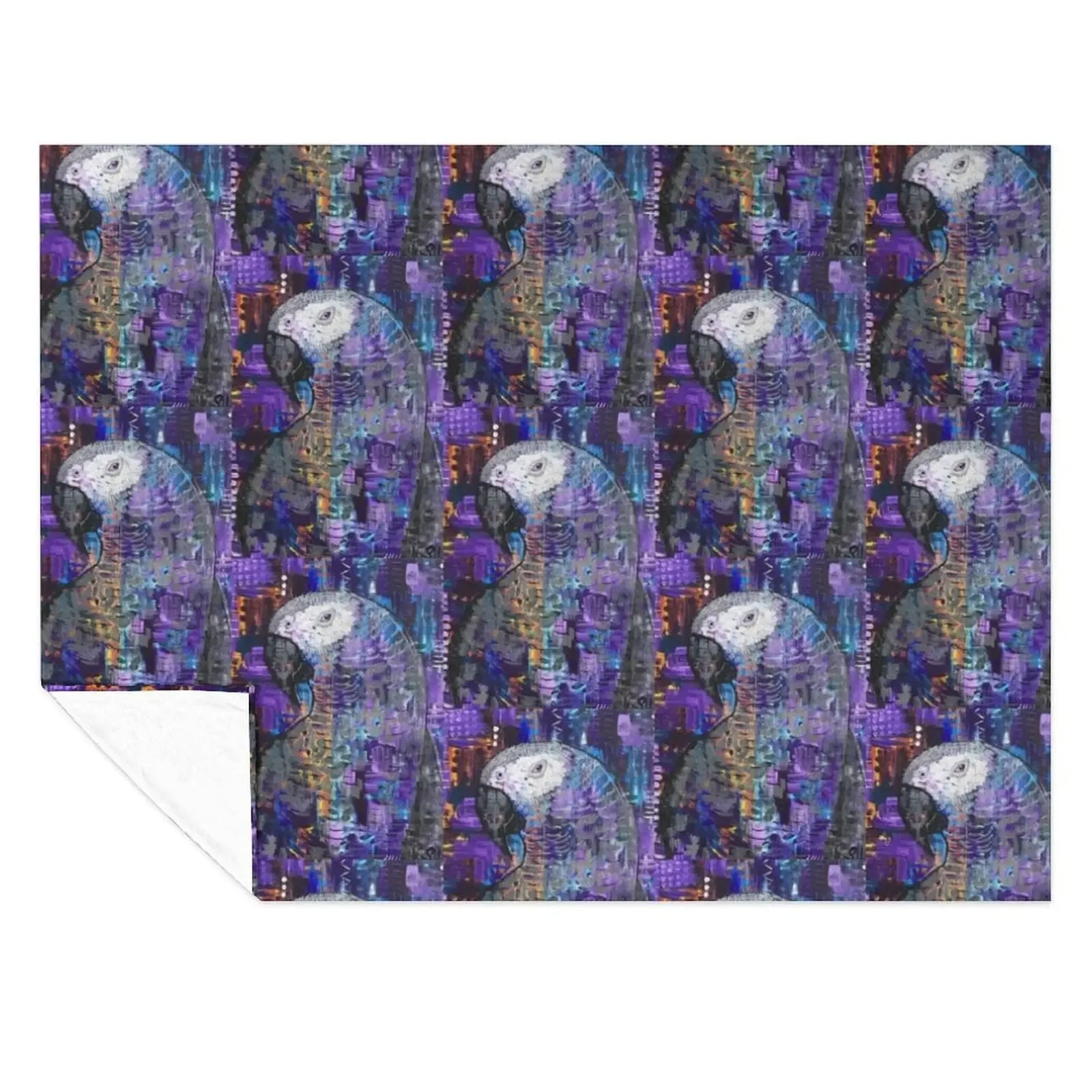 

Original art African Grey Parrot Throw Blanket wednesday warm for winter Decorative Beds Blankets For Bed Blankets