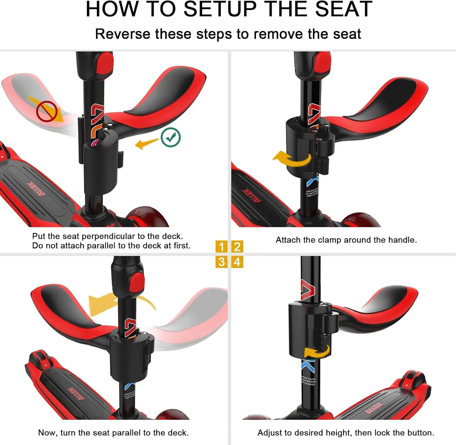 2-in-1 Kids Kick Scooter D01, Anti Skid 3 Wheel Light Up Push Scooter with Height Adjustable and Removable Seat for Boys Girls 3