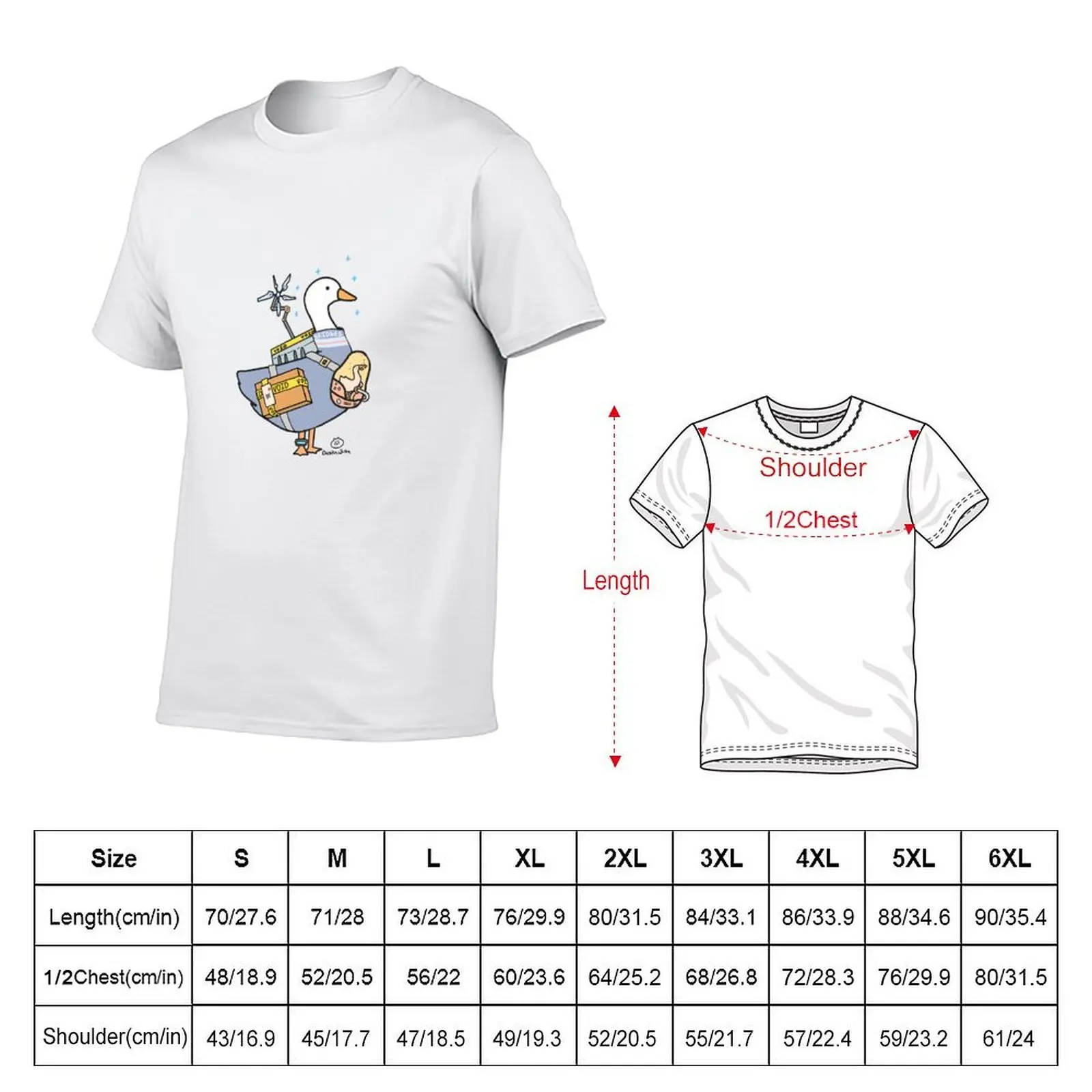 Sam Porter Bridges as a Goose from Death Stranding T-Shirt t shirt custom print cotton t shirts man