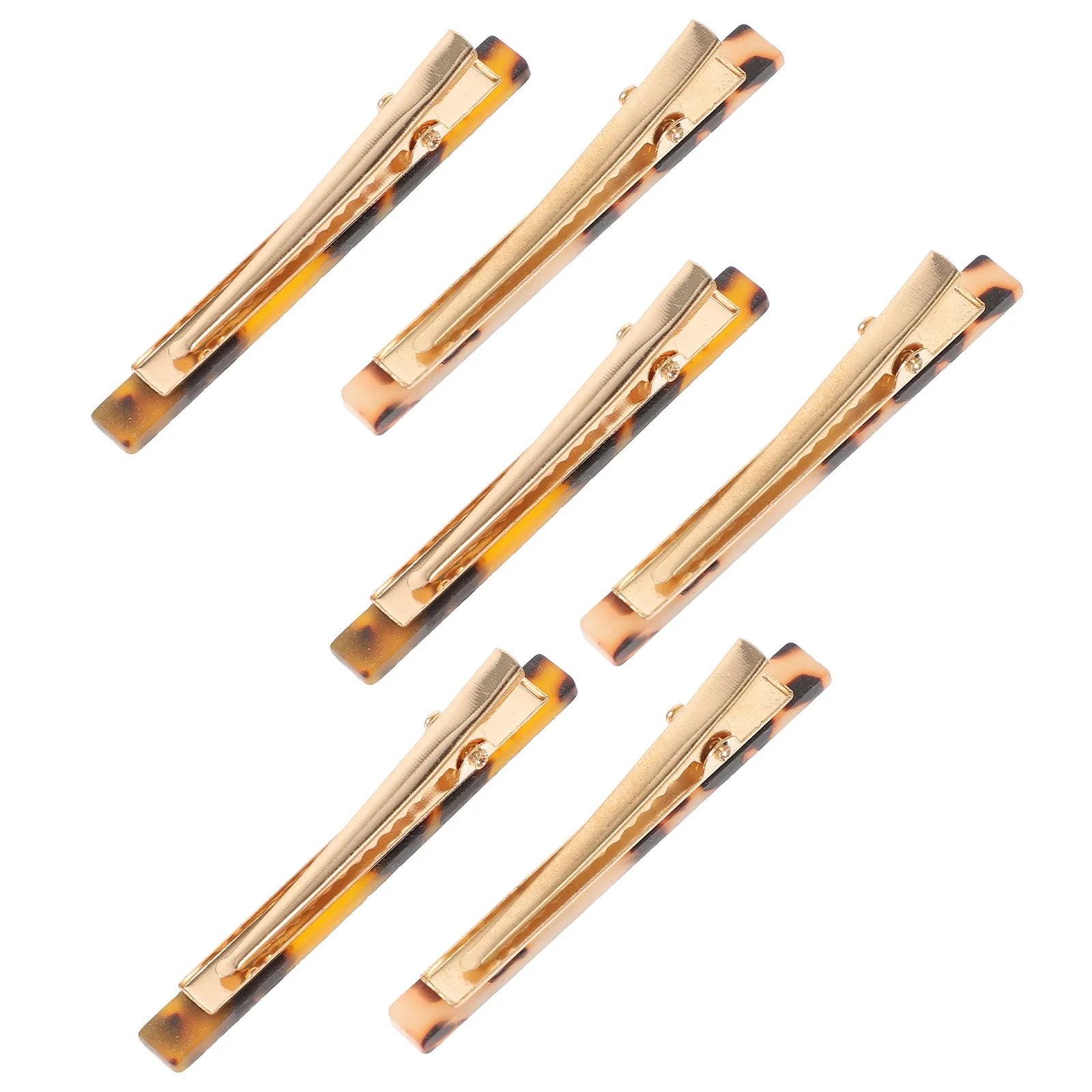 

Набор из 6 заколок-уточек для волос с принтом, из ацетата и акрила, прочные, нескользящие, для укладки и разделения прядей