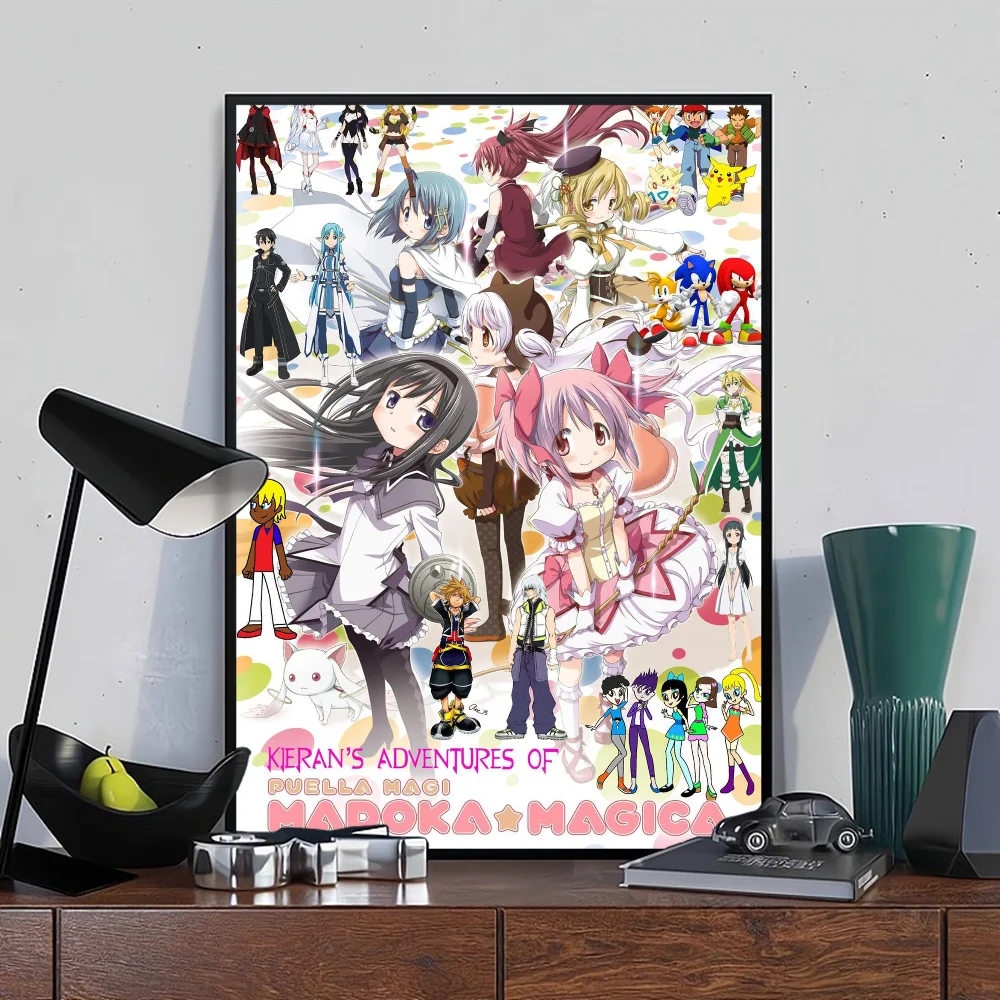 Puella Magi Madoka Magica Poster Classic Vintage Posters HD Quality Wall Art Retro Posters for Home Room Wall Decor