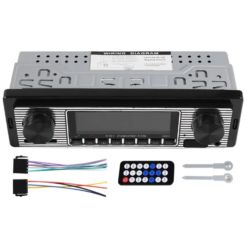 Ingenious-Bluetooth Vintage Car Radio MP3 Player Stereo USB AUX Classic Car Stereo Audio