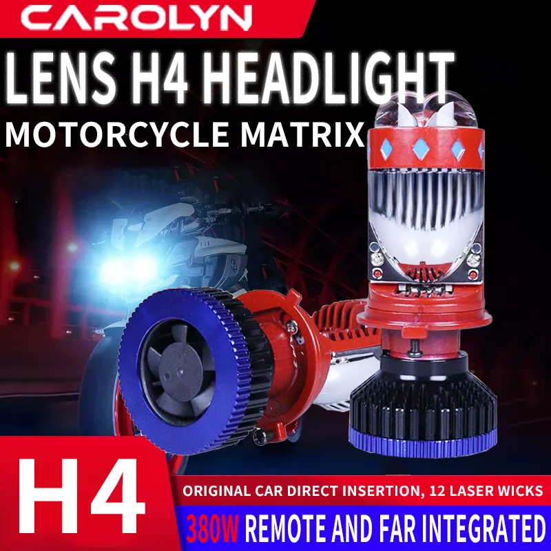 

Red P8 H4 LED Projector Headlight Projector Lens Mini H4 LED Lens h4 motorcycle led lamp High Low Beam 90W Bi LED Lens 12V