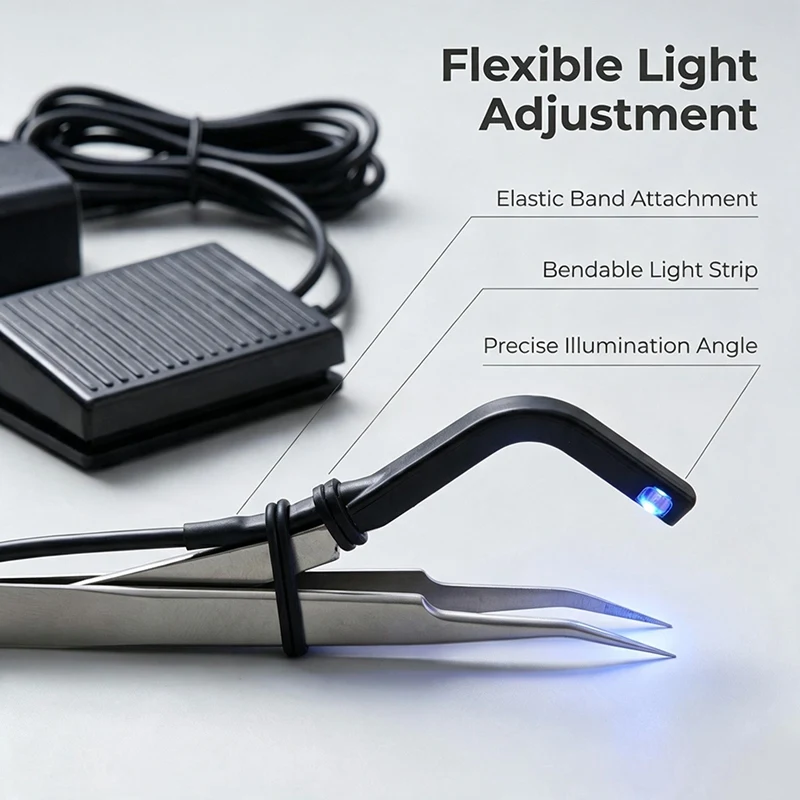 ABDJ-COB Light Source AL92 Mini Eyelash Floor Lamp-Adjustable Height, Blue& Warm Light EU Plug
