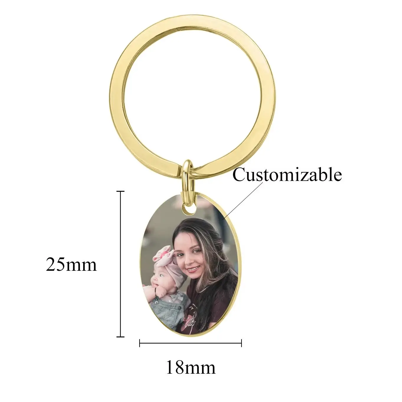 

MYDIY Custom Photo Keychain Personalise Ellipse Shape Keychain Baby Photo Family Portrait Photo Personalized gift 2021 Trend