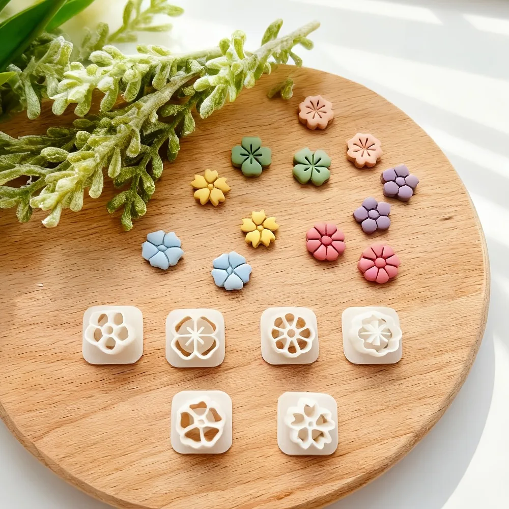 6Pcs Mini Romantic Flower Polymer Clay Cutters Set, Spring Daisy Molds for DIY Handmade Earrings & Jewelry Making - view 2