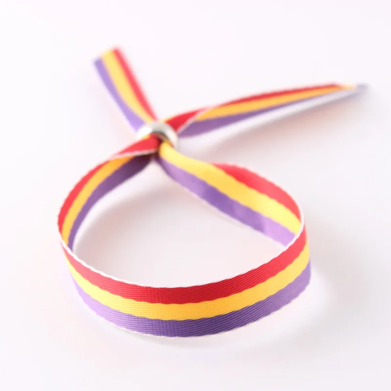 Hot 2022-Spanish flag bracelet de la Republica de tape. Republican adjustable fabric thread bracelet