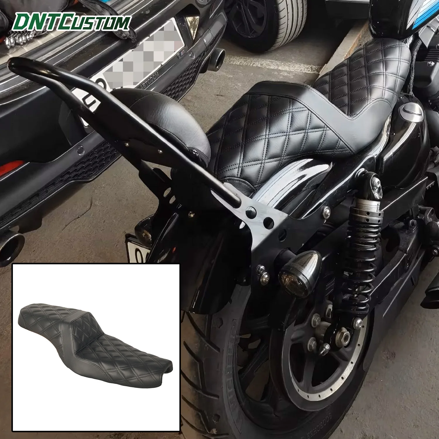 

DNTCUSTOM Step up Seat Soft Two-step Cushion Gel Inside for Harley Sportster 2004-2023 Motorcycle Parts
