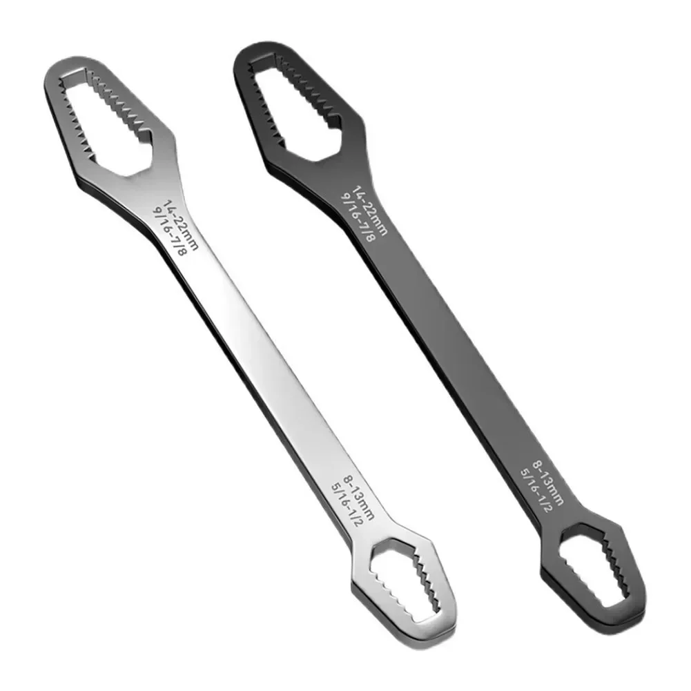 1pc 범용 양면 렌치, 자체 조임식 나사 너트 수리 렌치, 양방향 래칫 스패너, 조절 가능 썸네일 5