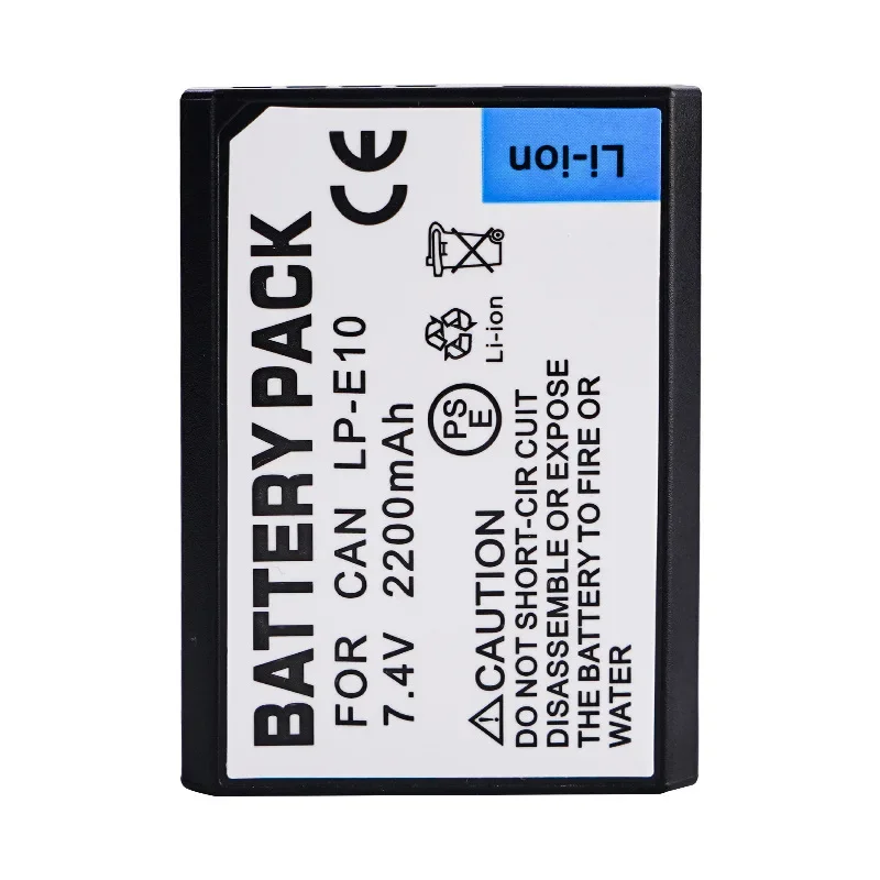 Batterie pour appareil photo numérique pour IL EOS 1100D sous D 1300D 2000D 4000D Rebel T3 T5 T6 KISS X50 X70 7.4V 2200mAh LP-E10 LPE10 LP E10