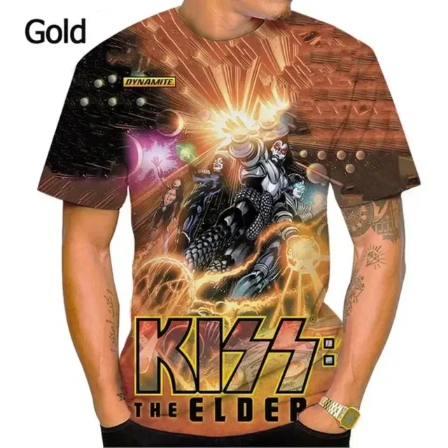 2024 Popular Kiss Band Solo Print T-shirts 3D Men Women Summer Short Sleeve Hip-hop Tee shirt Fashion Personality Men\'s Clothing