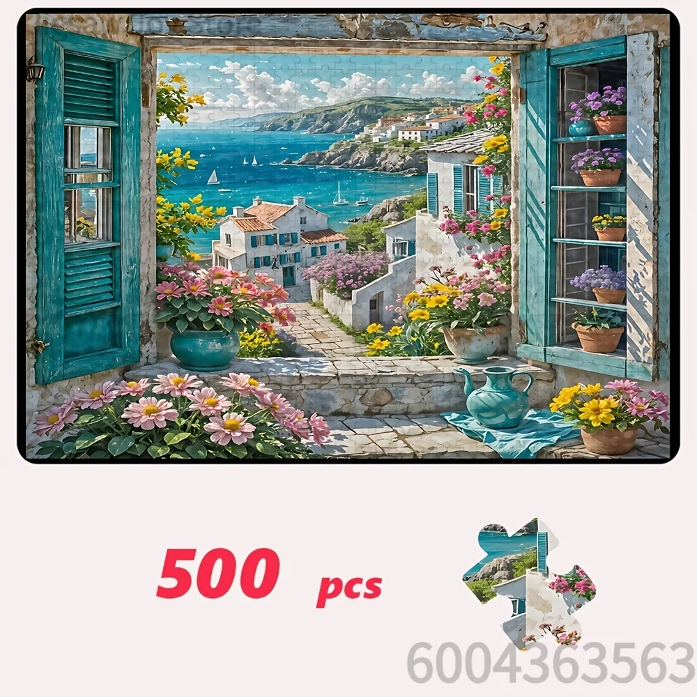 Creative Summer Vacation Theme & Vibrant Nature Scenery Jigsaw Puzzle Paper Board Game Kids Adults Intelligence Development Toy