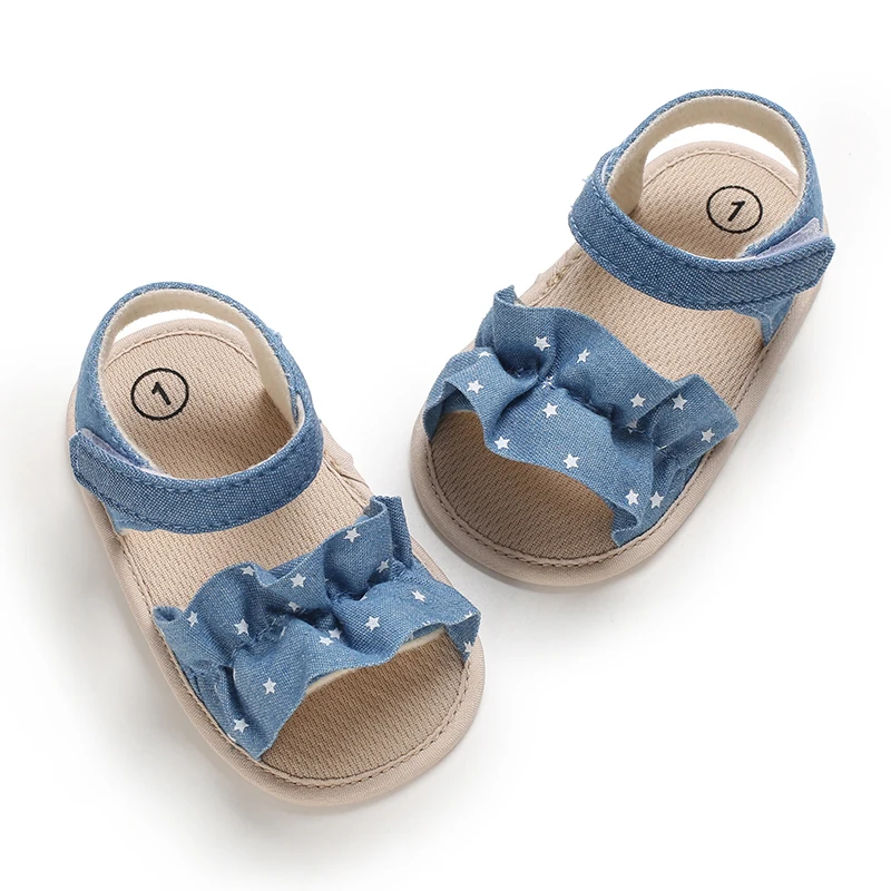 0-18M Cute Baby Sandals With Exposed Toes And Star Embellishments For Summer Outdoor Soft Soled Anti Slip Baby Shoes And Walking