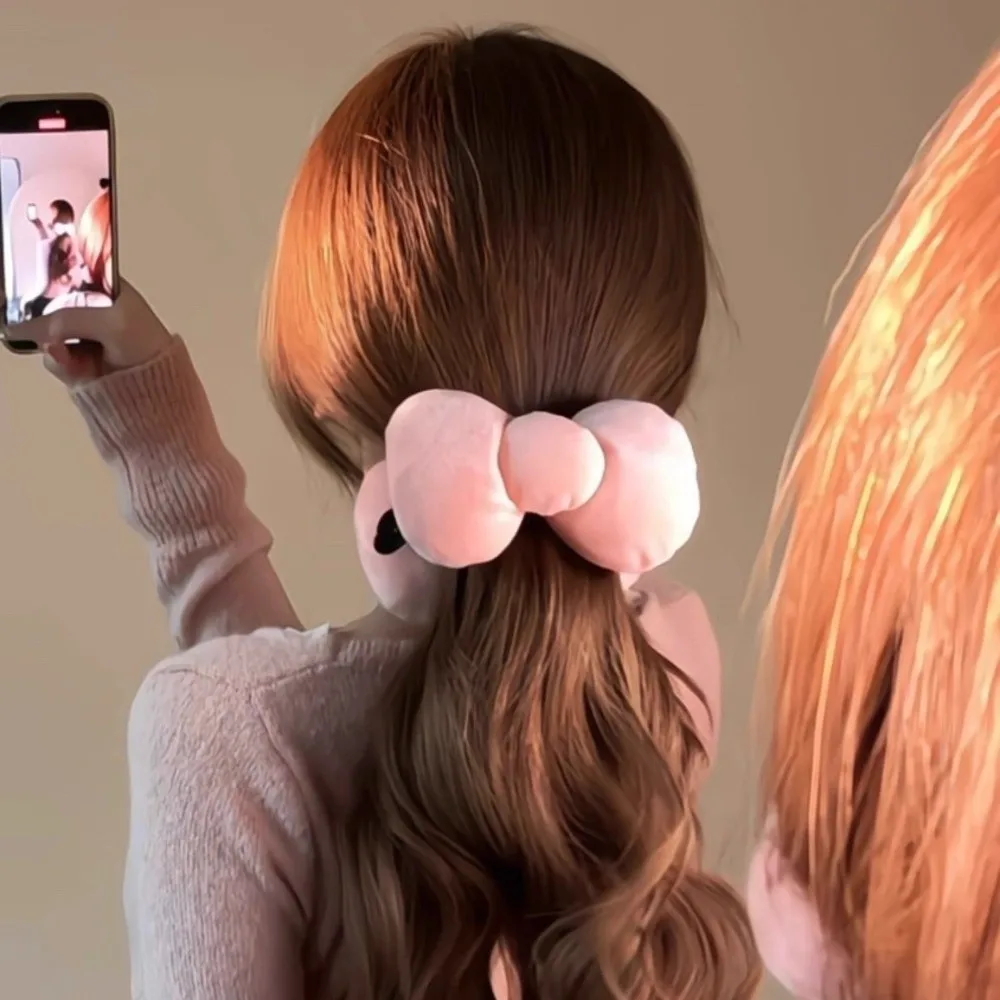 Neue extra große Haarspange mit Schleife, Twist-Clip, gefüllt mit Baumwolle, Bananenclip, rot, mädchenhaftes Haar-Accessoire – Detail 2