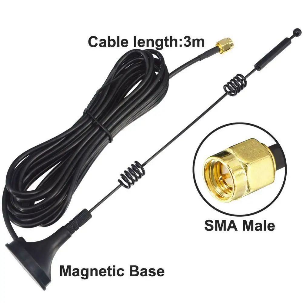 12dbi WIFI Antenna 2.4G/5.8G Dual Band Pole Antenna SMA Male with Magnetic base for Router Camera Signal Booster