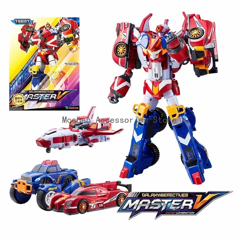 Korean Original Tobot Transformes Robot Galaxy Detectives Beast Bigtrail Ornament Deformation Vehicle Action Figure MasterV Toys