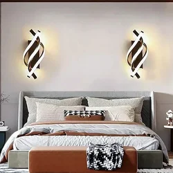 Moderne LED-Wandleuchten, spiralförmige Wandleuchte, gebogenes Design für Schlafzimmer, Nachttisch, Wohnzimmer, Arbeitszimmer, Gang, Dekor, Innen-Glanzbeleuchtung