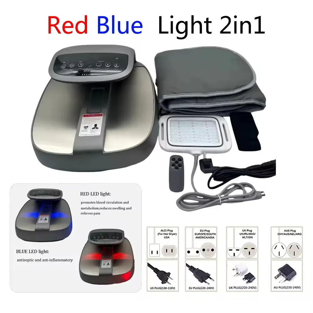 Red blue light 2 in 1 Electric Terahertz Therapy Heated Massage Device Foot Spa Massager Detoxification Beauty