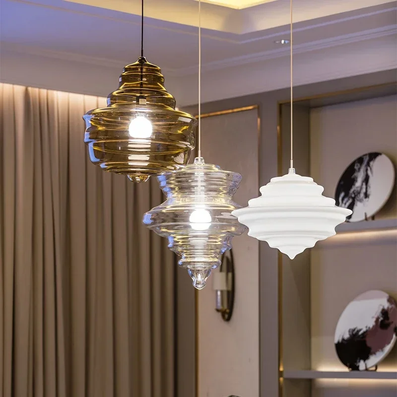 

Modern Simple Bar Dining Room Lamp Art Personalized Decorative Lighting Living Room Coffee Shop Glass Chandelier