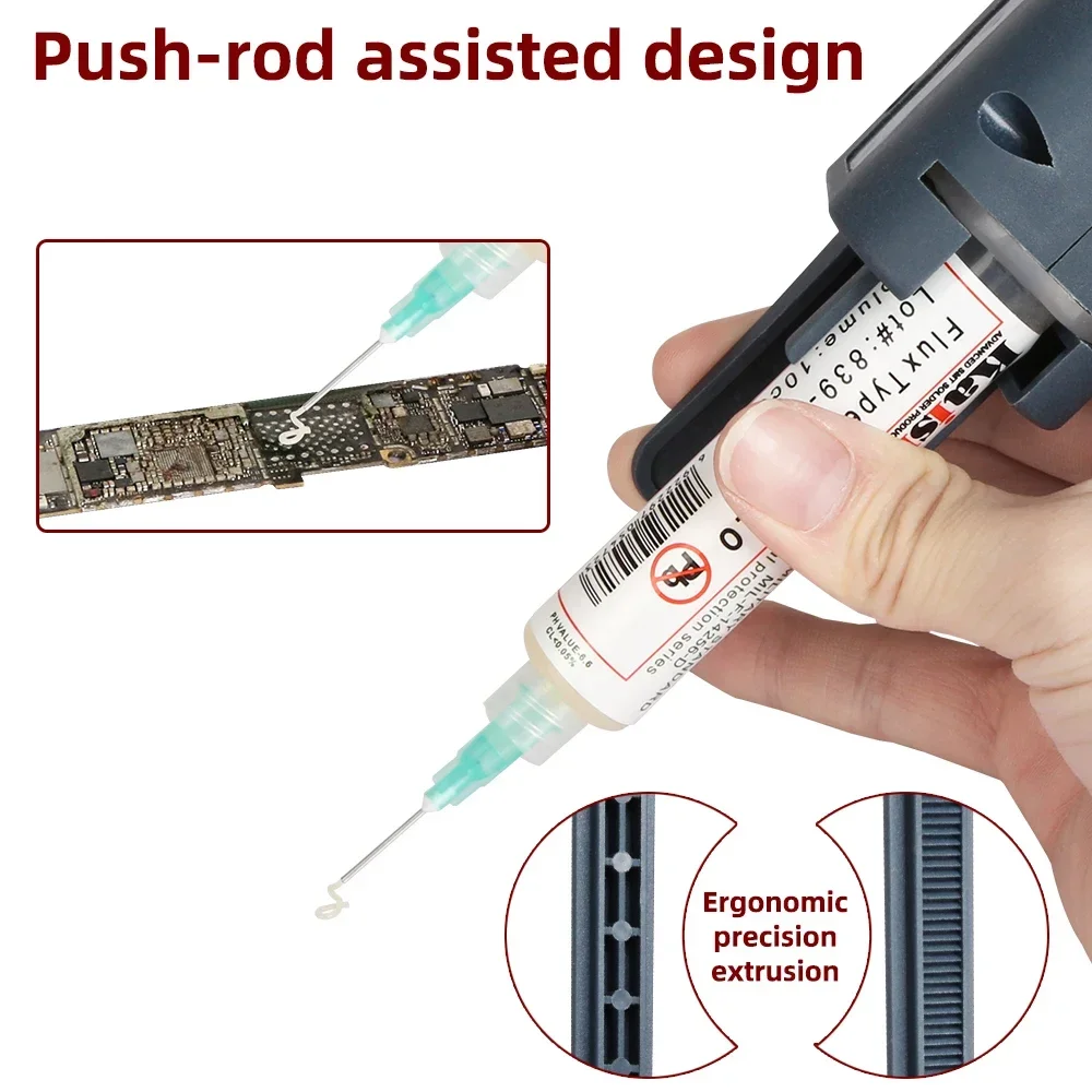 Kaisi K-2208 Solder Paste Extruder Booster Manual Extruder Welding Green Oil Booster Glue Rod Boosters Discharge Oil Putter Tool