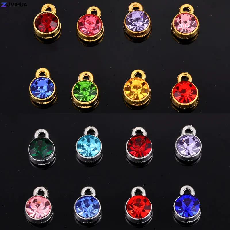 24pcs Crystal Birthstone Pendants Charms Jewelry Making Accessories For DIY Earrings Bracelets Anklets Necklaces Supplies