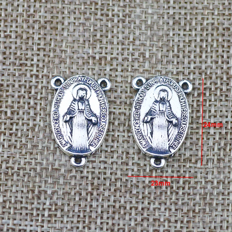 10 Pieces 23*24mm Mixed Alloy Antique Silver Color Jesus Charms Vintage Pendant Accessory For DIY Jewelry Making