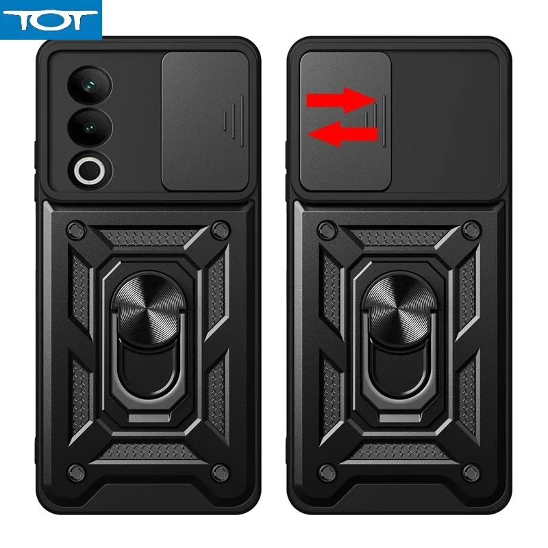 

Armor Funda для OnePlus Nord CE 4 Lite CE4 5G, чехол слайд-защита объектива, чехол для One Plus NordCE4 Lite, кольцевой держатель, задняя крышка