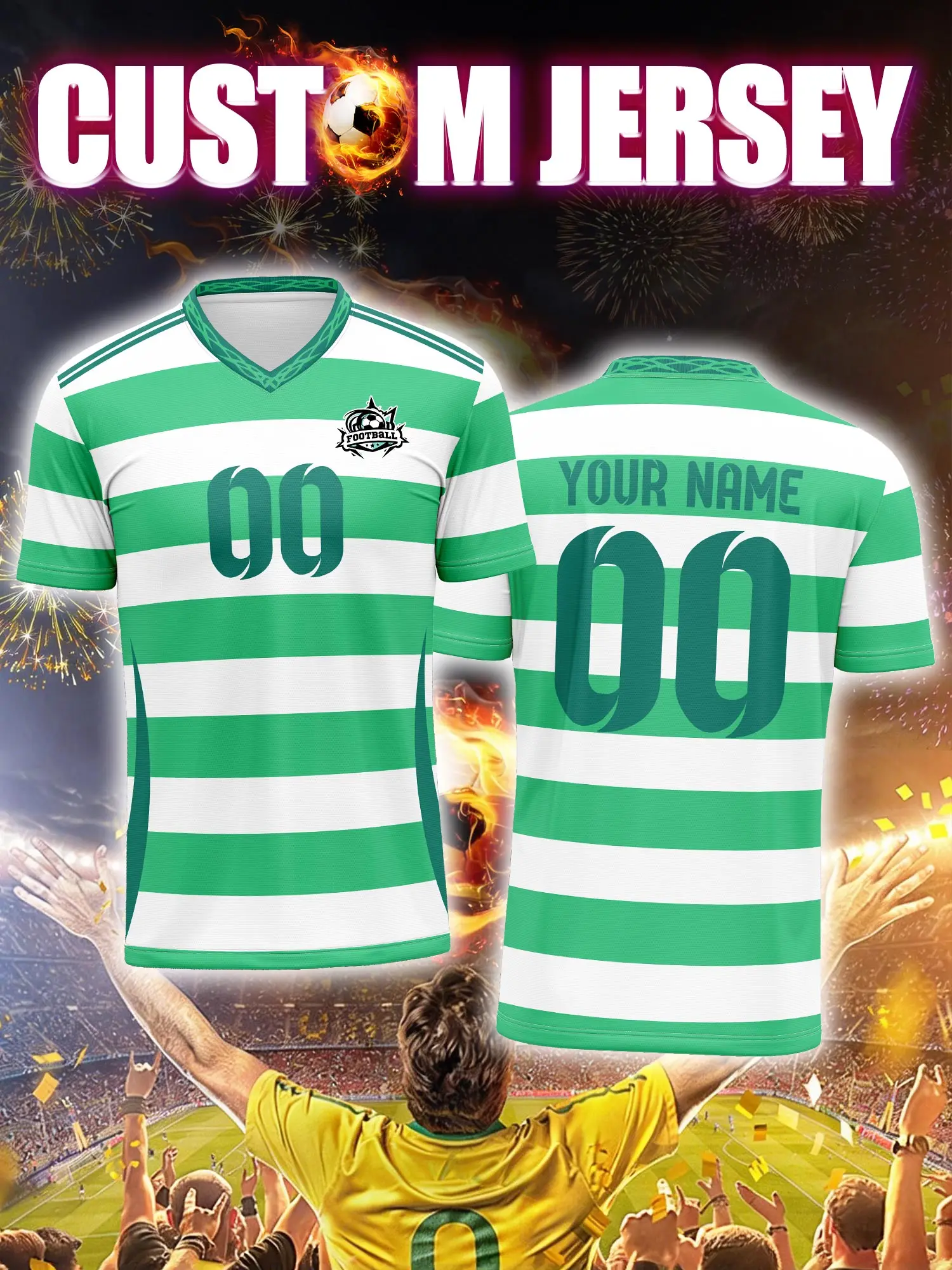 

Футбольная форма на заказ с индивидуальным изображением, номером и именем, креативный графический принт для футбольной экипировки