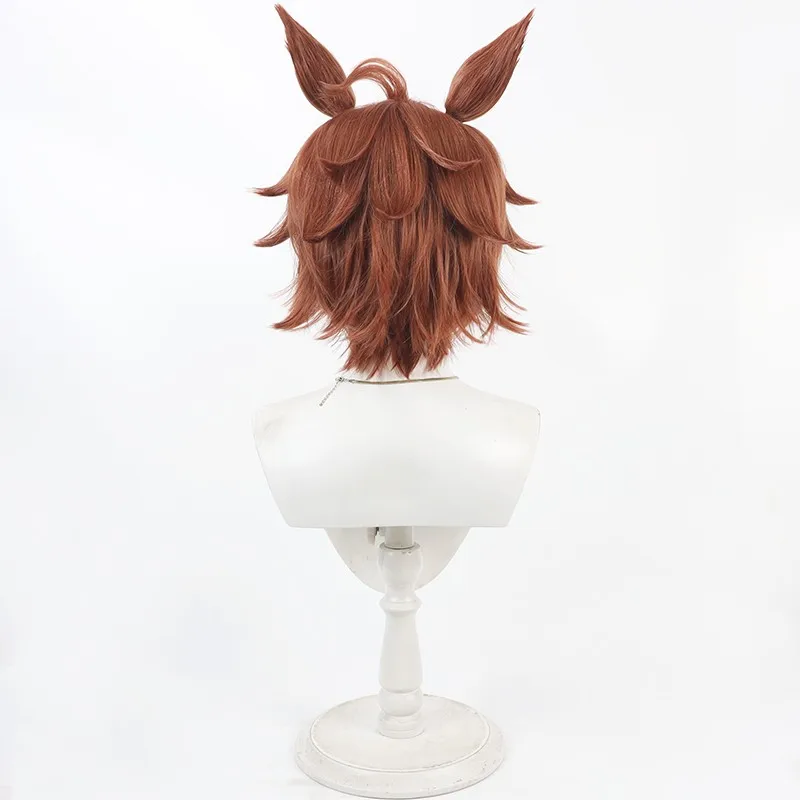 Parrucca cosplay Anime Pretty Derby Shinko Windy Puntelli per feste di carnevale di Halloween Fibra sintetica resistente al calore + cappuccio per parrucca