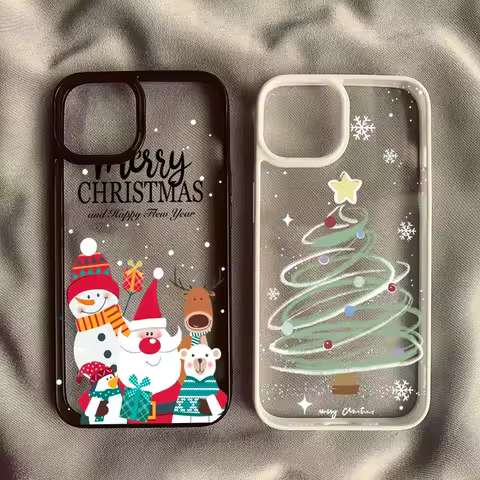 Christmas Tree Santa Claus Phone Case For Samsung Galaxy S24 FE A06 A16 A54 A35 A15 A55 A52 A34 5G S25 S24 S23 S22 Ultra Cover