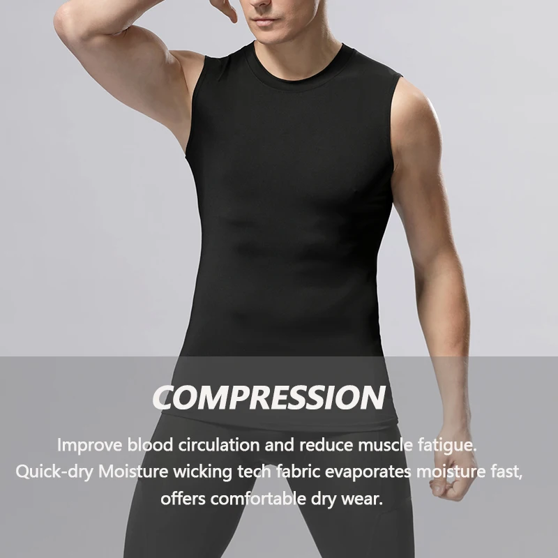 Men Compression Shirts Tank Top Tummy Control Sleeveles Fitness Shirts Slimming Belly Stomach Body Shaper Vest Gym Clothing