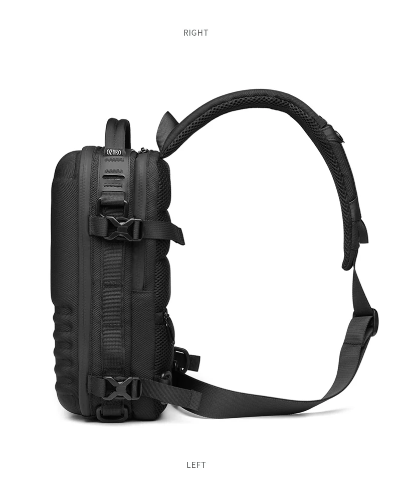 OZUKO Hard Shell Chest Bag MenSports Shoulder Bag Multifunctional Large Capacity Waterproof High Quality Outdoor Tactical Bag